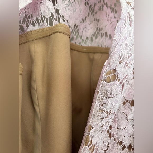 NEW Self-Portrait Fine Lace Pearl Midi Dress in Pink | UK 8 / US 4 - Picture 13 of 16